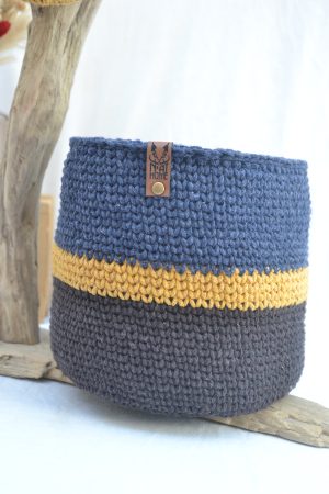 Panier tricolore en coton recyclé