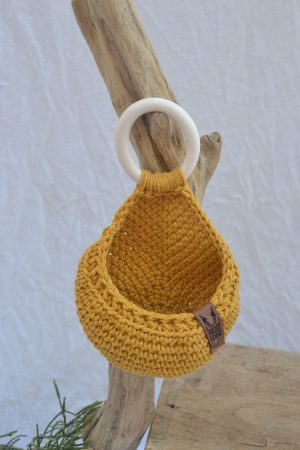 Panier goutte coton moutarde