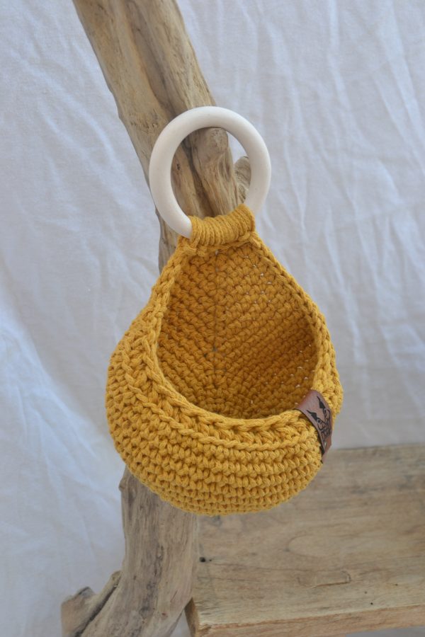 Panier goutte coton moutarde