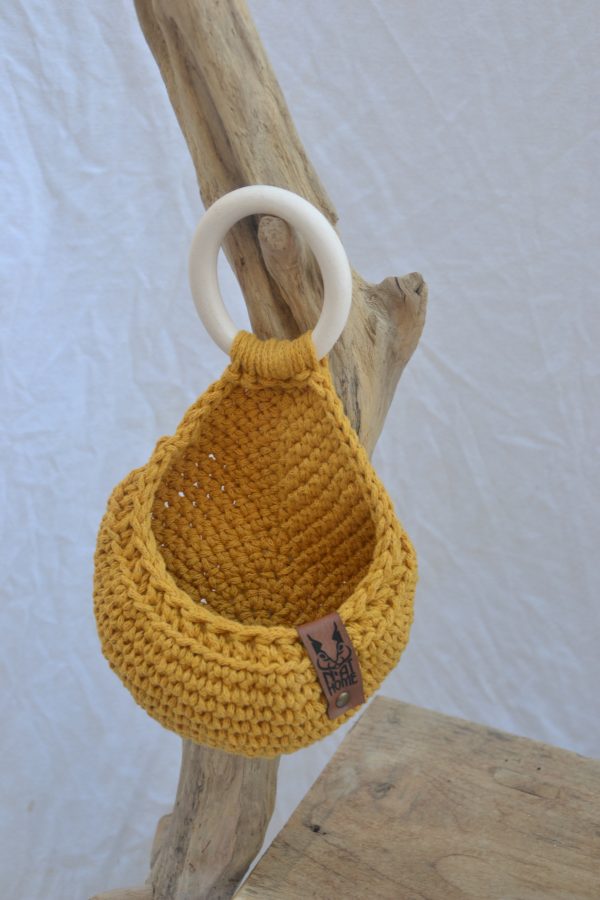 Panier goutte coton moutarde