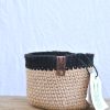 #323 - Panier fait main beige et noir Panier fait main beige et noir
