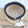 #323 - Panier fait main beige et noir (3) Panier fait main beige et noir